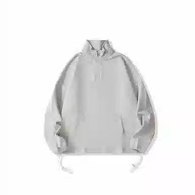 我是大卫 半开襟基础款韩系打底百搭口袋纯色简约卫衣 男女同款