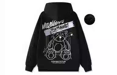 国际米兰足球俱乐部 涂鸦印花宽松休闲连帽套头学生运动户外内搭上衣重磅卫衣 男女同款