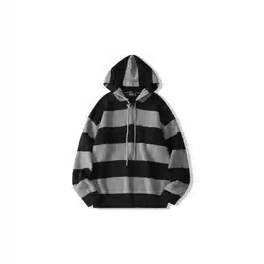 我是大卫 撞色复古拼色条纹宽松高级感拼接韩版卫衣 男女同款