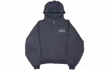 FARFROMWHAT FW22 Wave Hoodie India Ink Logo