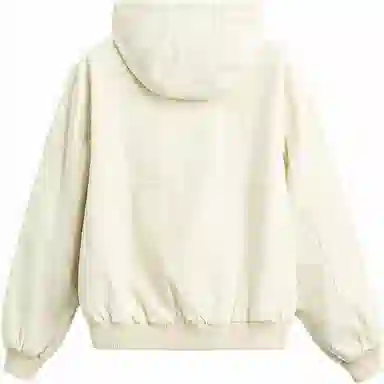 ZARA Dyed Effect Zip Hoodie Jacket Oyster White
