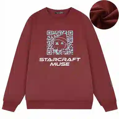 星际者 二维码章鱼图案字母印花休闲卫衣 男女同款 加绒加厚可选