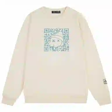 星际者 二维码章鱼图案字母印花休闲卫衣 男女同款 加绒加厚可选