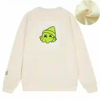 星际者 秋冬季保暖打底衫卡通章鱼图案字母印花卫衣 男女同款 加绒加厚可选