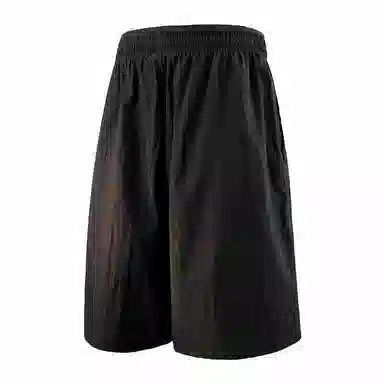 兰缪 美式复古高街风纯色基础款户外日常通勤亲肤柔软舒适透气运动直筒宽松五分裤休闲短裤 男女同款