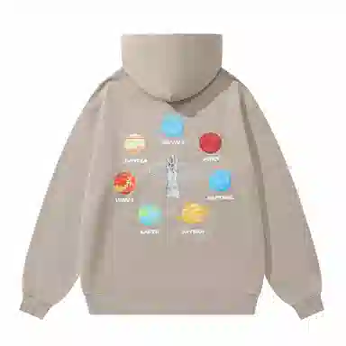 三体 二向箔系列 休闲防风重磅日常通勤保暖连帽落肩厚款卫衣 男女同款