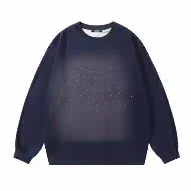 三体  幽灵倒计时系列美式复古经典雷射片撞色渐变休闲简约字母印花重磅基础宽松套头圆领长袖卫衣 男女同款