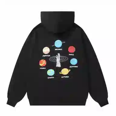 三体 二向箔系列 休闲防风重磅日常通勤保暖连帽落肩厚款卫衣 男女同款