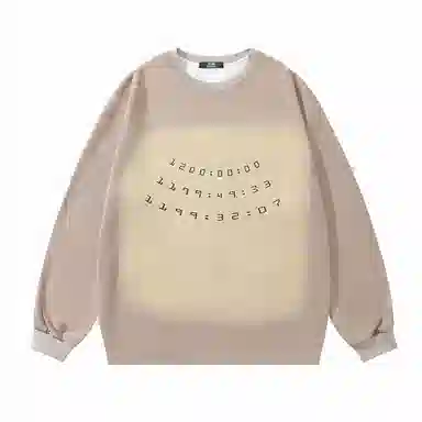 三体  幽灵倒计时系列美式复古经典雷射片撞色渐变休闲简约字母印花重磅基础宽松套头圆领长袖卫衣 男女同款