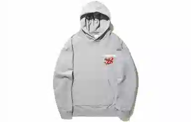 中国李宁 日进斗金系列  雪花图腾 宽松套头连帽卫衣 男款 灰色