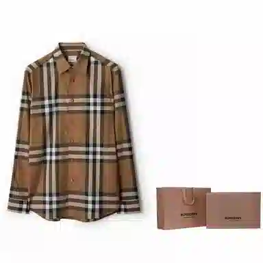 Burberry Check Shirt Brown