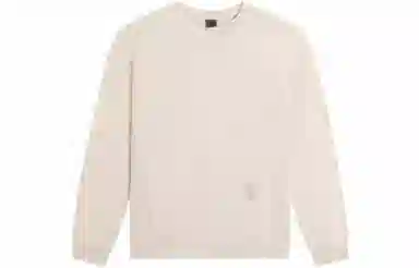 中国李宁 纯色印花图案圆领长袖卫衣 男女同款 卡其色