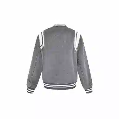 Fair Isle Cats Baseball Jacket Grey