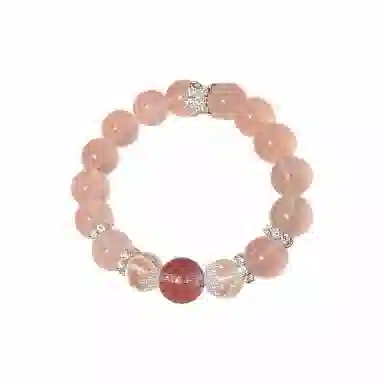 阿梵尼 桃花运 讨你欢心浪漫花语新中式国潮 甜蜜饰爱 轻奢小众设计 俏皮可爱百搭学院风 好运连连天然 粉水晶 手串 女款