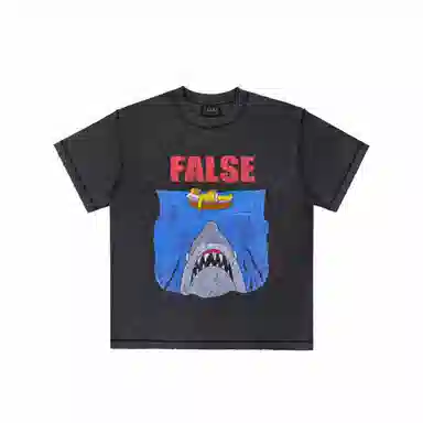 False Perception Simpson Shark Tee Vintage Black