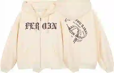FREO3N SS23 Ring Retro Gothic Letter Print Hoodie