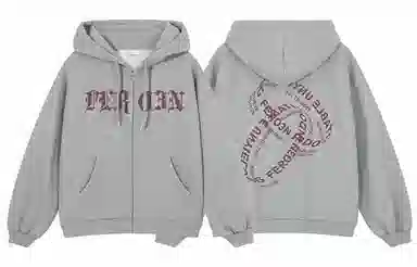 FREO3N SS23 Ring Retro Gothic Letter Print Hoodie