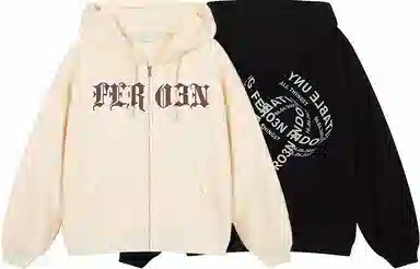 FREO3N SS23 Ring Retro Gothic Letter Print Hoodie