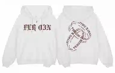 FREO3N SS23 Ring Retro Gothic Letter Print Hoodie