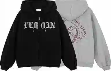 FREO3N SS23 Ring Retro Gothic Letter Print Hoodie