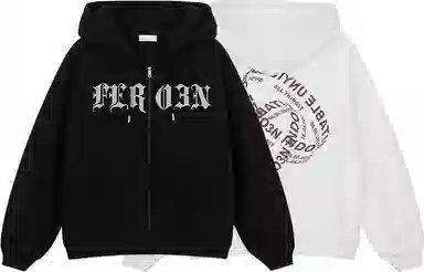 FREO3N SS23 Ring Retro Gothic Letter Print Hoodie