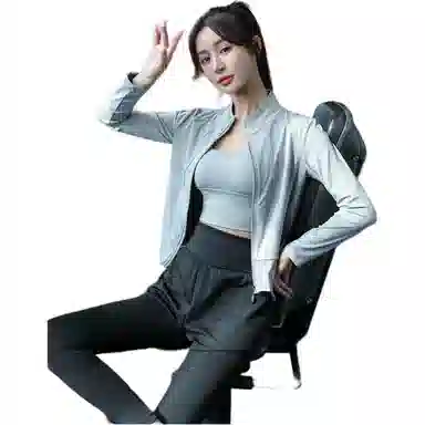 欧迪芬  纯色时尚透气弹力百搭户外训练健身运动修身  瑜伽外套
