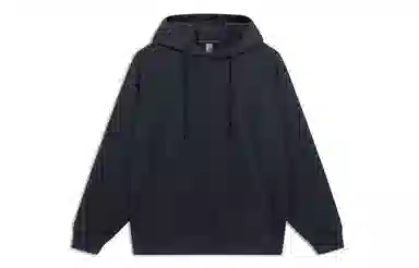 中国李宁 成龙 功夫系列 先天一炁 纯色套头长袖连帽超宽松卫衣 男女同款 炭黑色