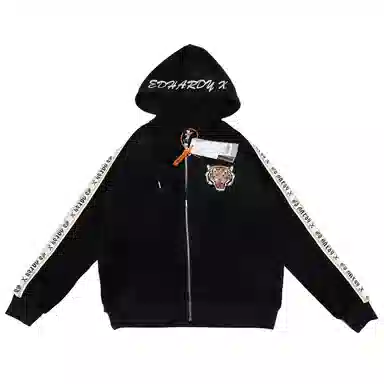 Ed Hardy Velvet Zip Hoodie Black