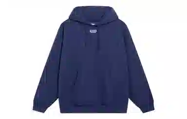 中国李宁 日进斗金 纯色连帽套头长袖卫衣 男女同款 深航舰蓝