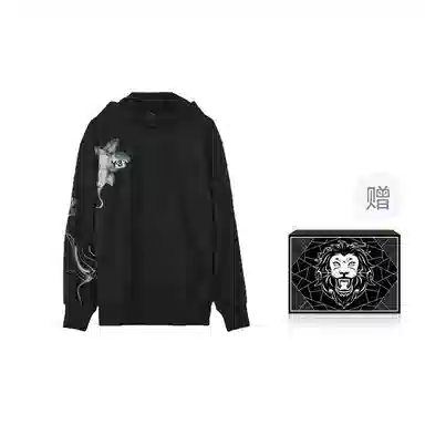 Y-3 Floral Print Hoodie Black