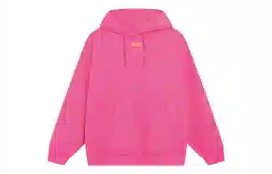 李宁 中国李宁系列 纯色连帽套头抽绳长袖卫衣 男女同款 艳粉色