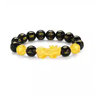 周纪福 足银六字真言貔貅 国潮时尚百搭气质手饰#好运 玉髓 手串 男女同款情侣款