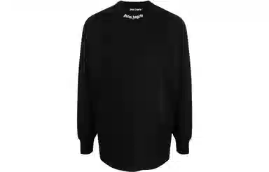 Palm Angels FW22 Logo Print Long Sleeve Sweatshirt Black