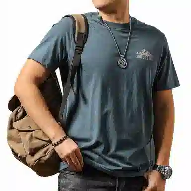 Jiyan Casual Printed Breathable Tee Deep Sea Green