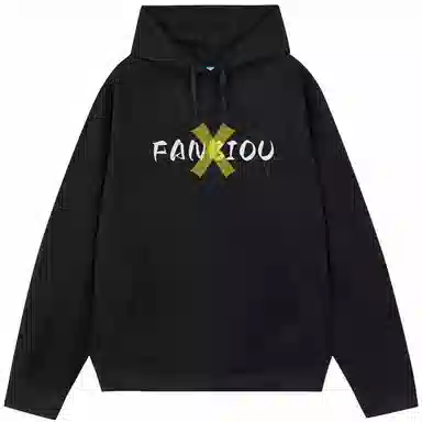 范比欧 英文涂鸦宽松连帽卫衣 男女同款