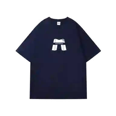MARK ROBERTSON Letter Print T-Shirt Navy
