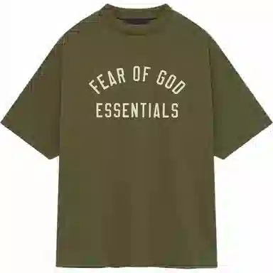 Fear of God Essentials Fall24 BACK TO SCHOOL Jersey Crewneck Tee T MILITARY