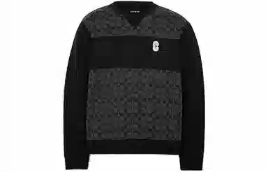 Coach Letter Print Crewneck Sweatshirt Black