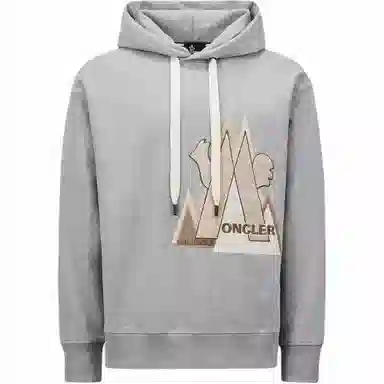 Moncler Logo Hoodie Gray