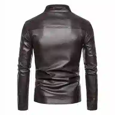 大白鲨 立领百搭潮流皮衣 男款