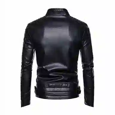 大白鲨 流行韩版修身薄款潮流外套夹克皮衣 男款