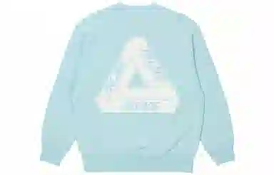 PALACE FW22 Tri-Ferg Slub Crew Light Blue Logo