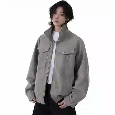颂希尔 美式宽松立领痞帅夹克外套 男女同款