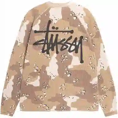 Stussy FW24 RAGLAN THERMAL LS CREW logoT