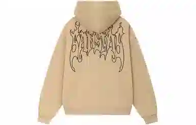 木村三社 火焰字母印花宽松连帽套头长袖卫衣 男女同款