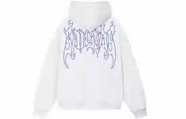 木村三社 火焰字母印花宽松连帽套头长袖卫衣 男女同款