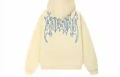 木村三社 火焰字母印花宽松连帽套头长袖卫衣 男女同款