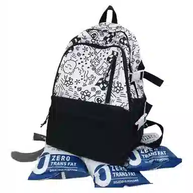 恒源祥 原宿涂鸦 尼龙 双肩包 男女同款情侣款 多色