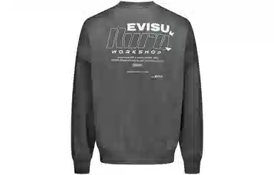 EVISU Logo Print Crewneck Sweatshirt Black