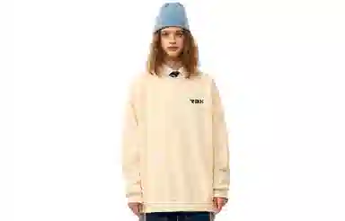 人本 印花图案简约户外逛街时尚宽松套头长袖圆领卫衣 男女同款